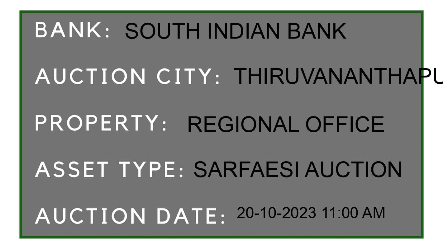 Auction Bank India - ID No: 192587 - South Indian Bank Auction of South Indian Bank auction for Others in Tiruvananthapuram, Thiruvananthapuram