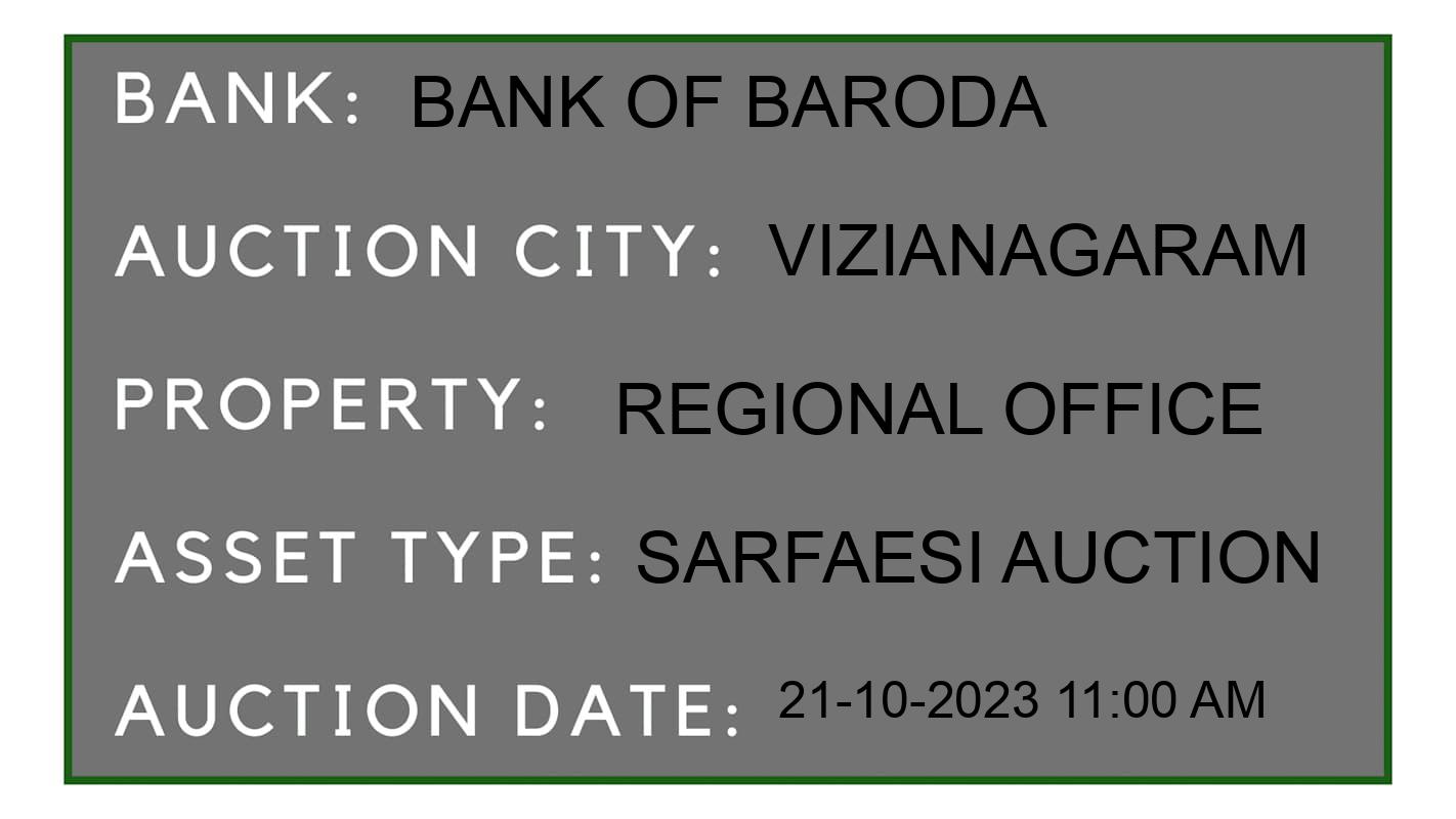 Auction Bank India - ID No: 192604 - Bank of Baroda Auction of Bank of Baroda auction for Land And Building in Bobbili, Vizianagaram