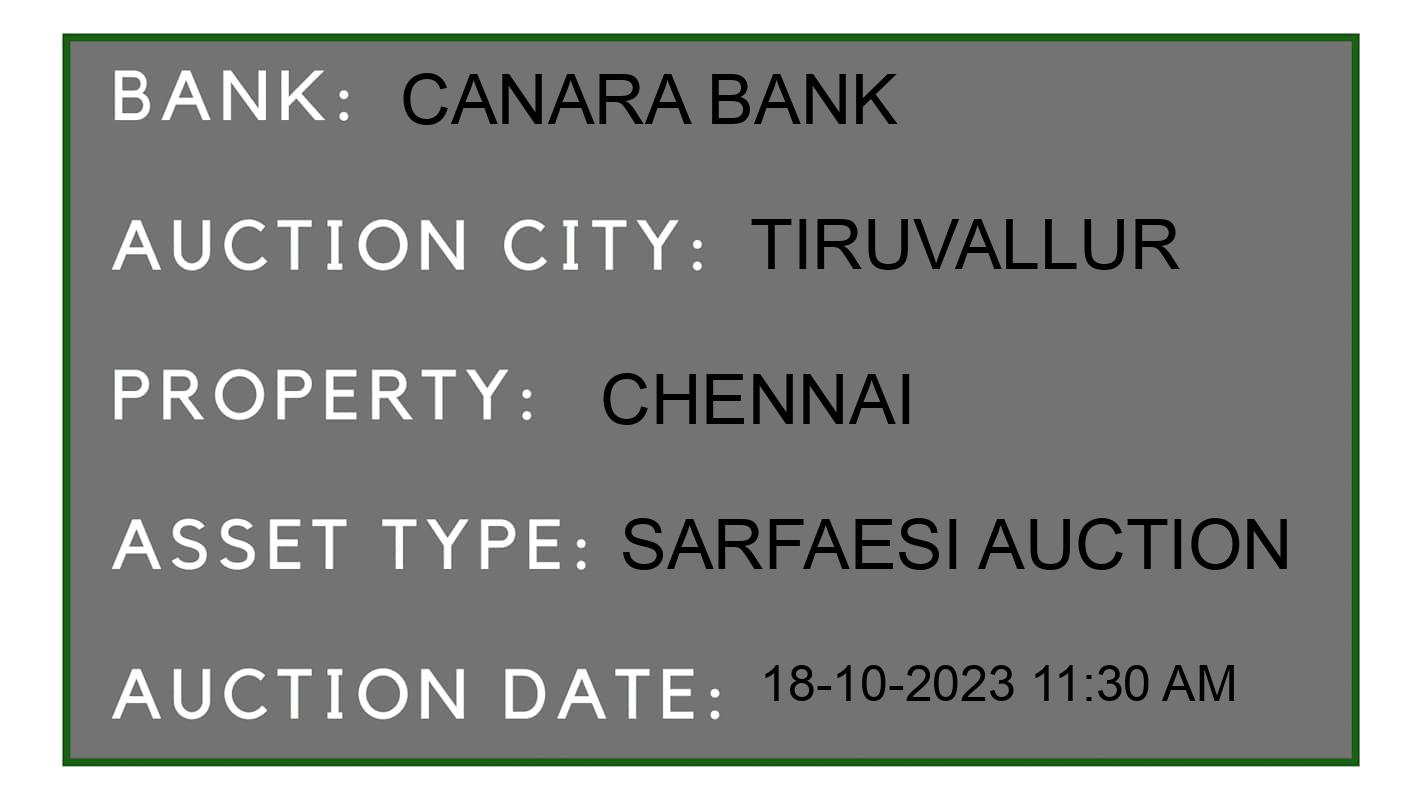Auction Bank India - ID No: 192605 - Canara Bank Auction of Canara Bank auction for Land And Building in Ambattur Taluk, Tiruvallur