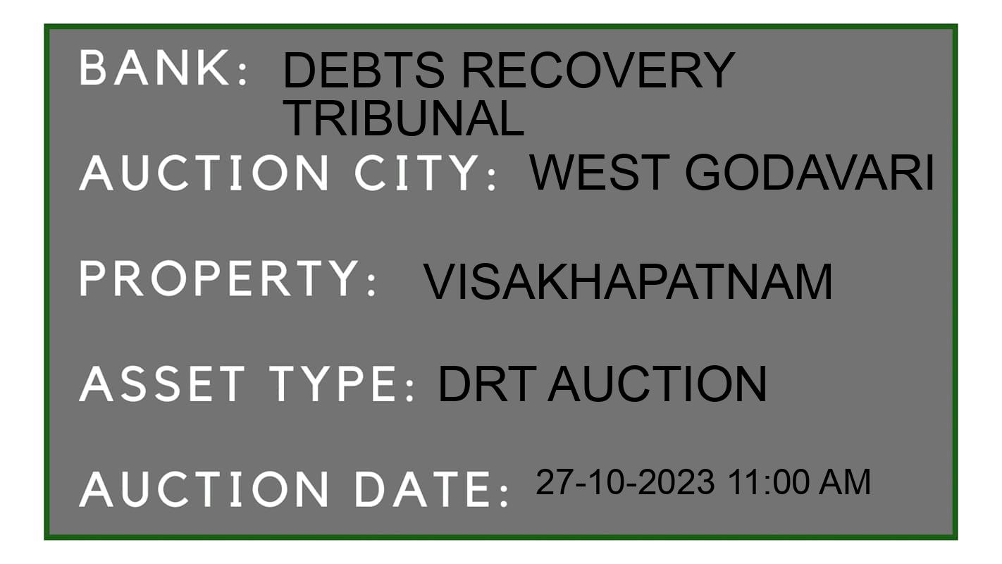Auction Bank India - ID No: 192682 - Debts Recovery Tribunal Auction of Debts Recovery Tribunal auction for Land in West Godavari, West Godavari