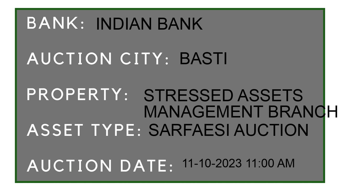 Auction Bank India - ID No: 192705 - Indian Bank Auction of Indian Bank auction for Land And Building in Pargana, Basti