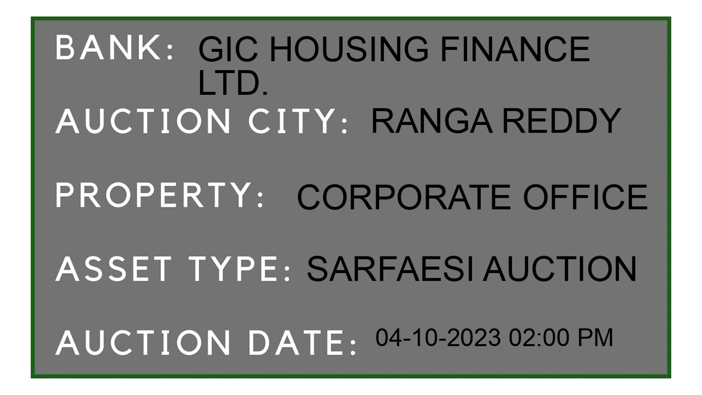 Auction Bank India - ID No: 192901 - GIC Housing Finance Ltd. Auction of GIC Housing Finance Ltd. auction for Residential House in Shameerpet, Ranga Reddy