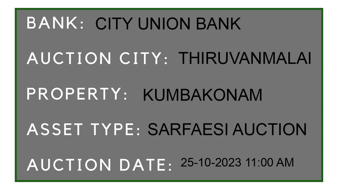 Auction Bank India - ID No: 192904 - City Union Bank Auction of City Union Bank auction for Residential Land And Building in vandavasi, thiruvanmalai
