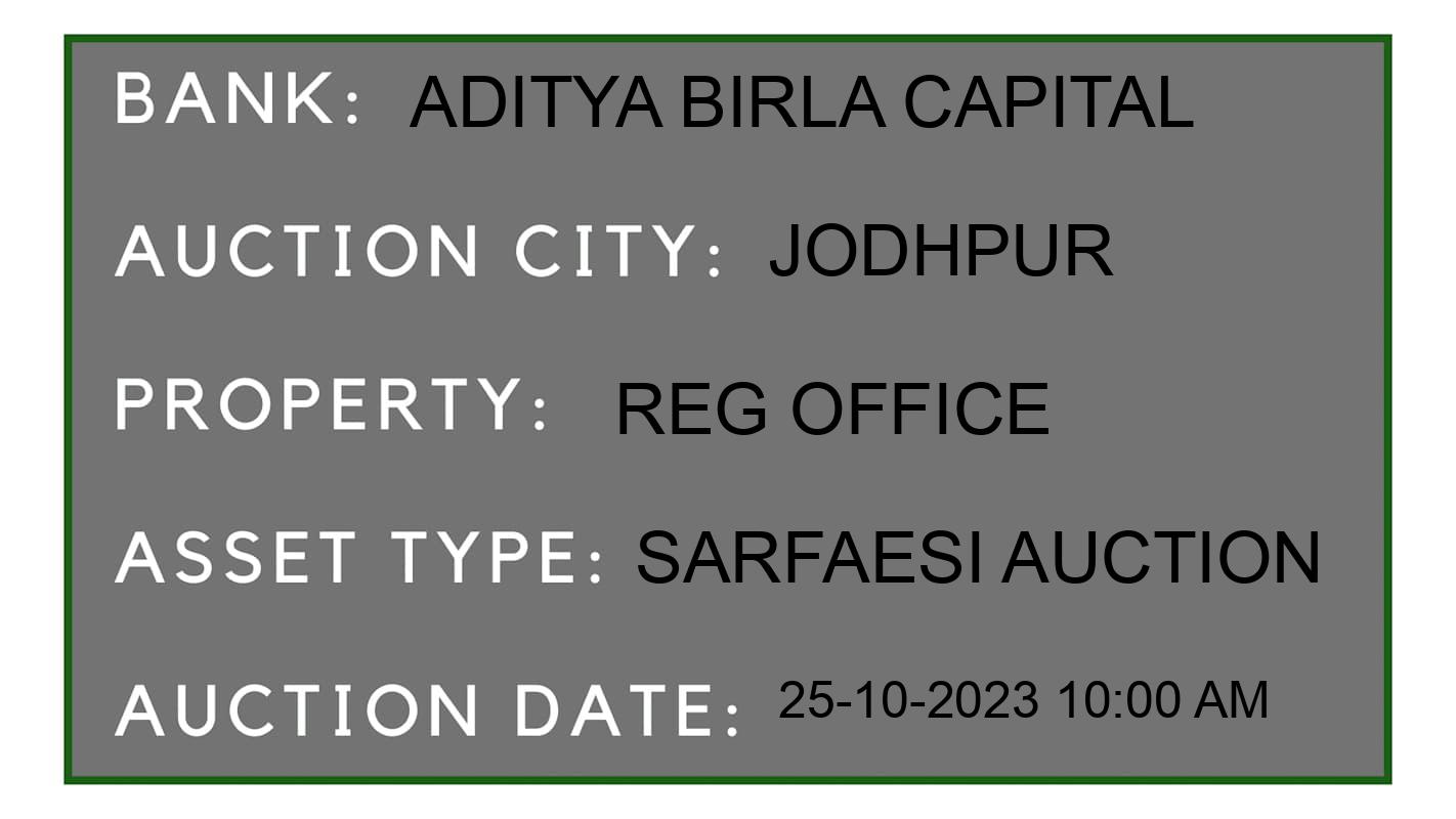 Auction Bank India - ID No: 192981 - Aditya Birla Capital Auction of Aditya Birla Capital auction for Plot in Jodhpur, Jodhpur