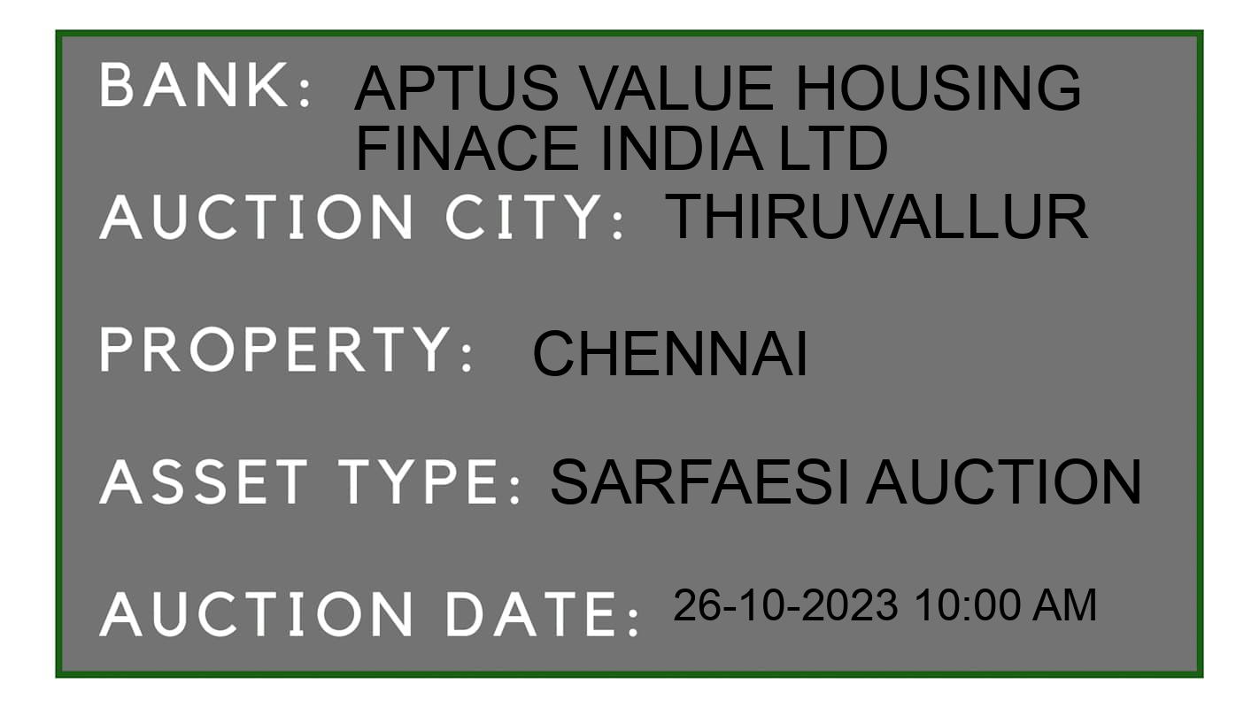 Auction Bank India - ID No: 192999 - Aptus Value Housing Finace India Ltd Auction of Aptus Value Housing Finace India Ltd auction for Plot in Ramakrishna nagar, Thiruvallur