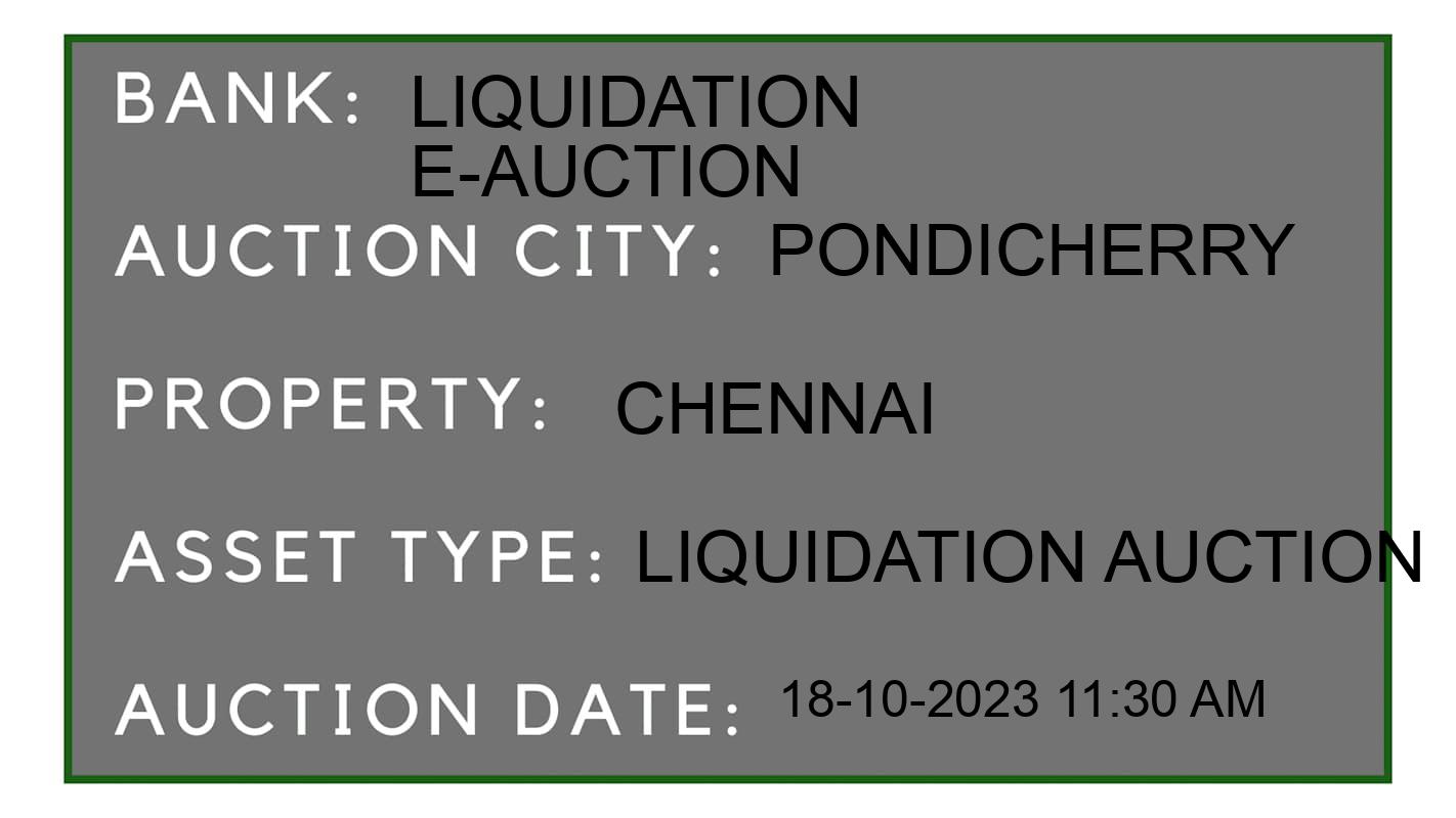 Auction Bank India - ID No: 193002 - Liquidation E-Auction Auction of Liquidation E-Auction auction for Others in Oulgaret, Pondicherry
