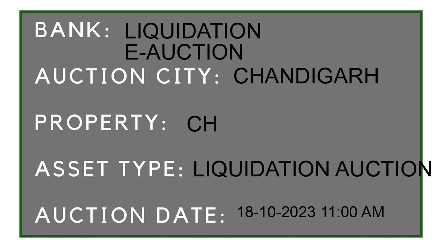 Auction Bank India - ID No: 193071 - Liquidation E-Auction Auction of Liquidation E-Auction auction for Plant & Machinery in Chandigarh, Chandigarh