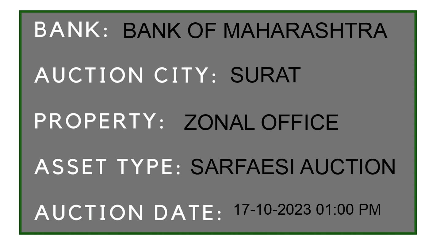 Auction Bank India - ID No: 193385 - Bank of Maharashtra Auction of Bank of Maharashtra auction for Residential Flat in Palsana, Surat