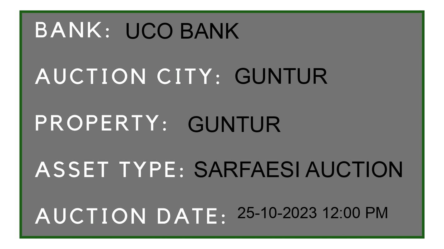 Auction Bank India - ID No: 193464 - UCO Bank Auction of UCO Bank auction for Land in Koritepadu, Guntur