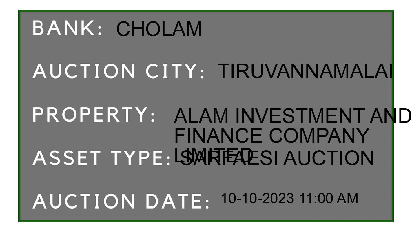 Auction Bank India - ID No: 193483 - Cholam Auction of Cholamandalam Investment And Finance Company Limited auction for Residential House in Cheyyar Taluk, Tiruvannamalai