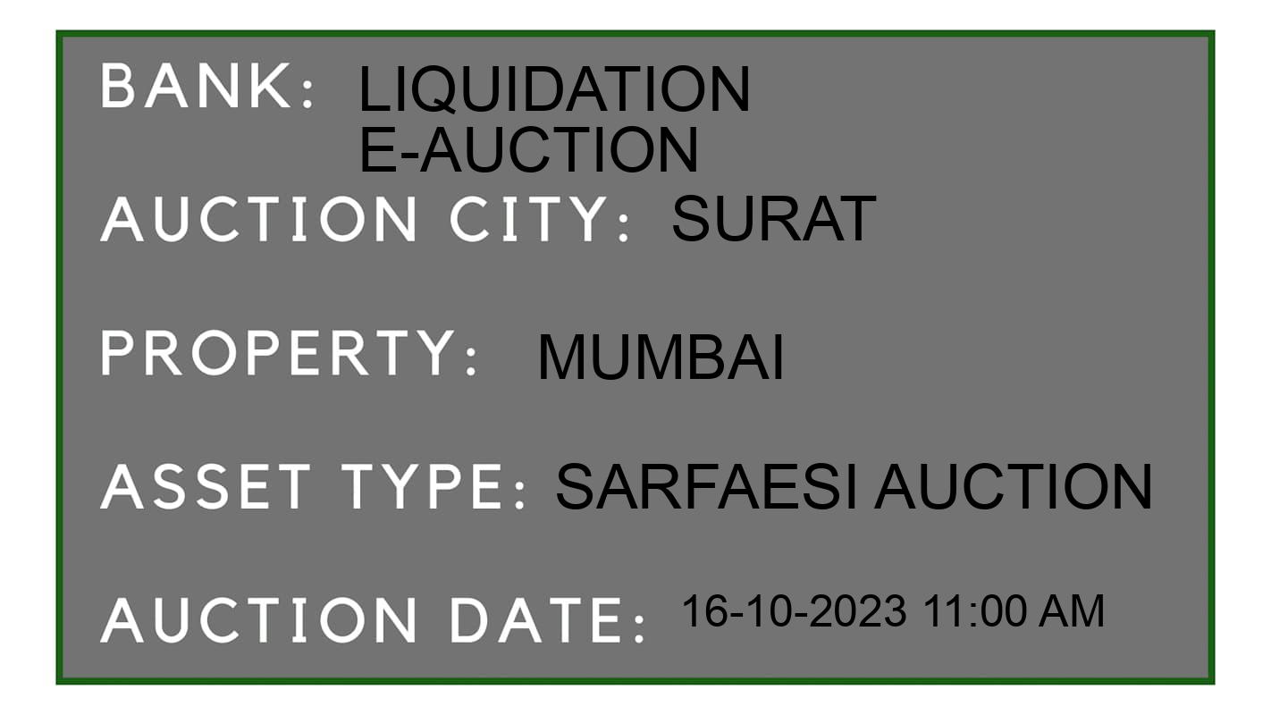 Auction Bank India - ID No: 193524 - Liquidation E-Auction Auction of Liquidation E-Auction auction for Land And Building in Surat, Surat