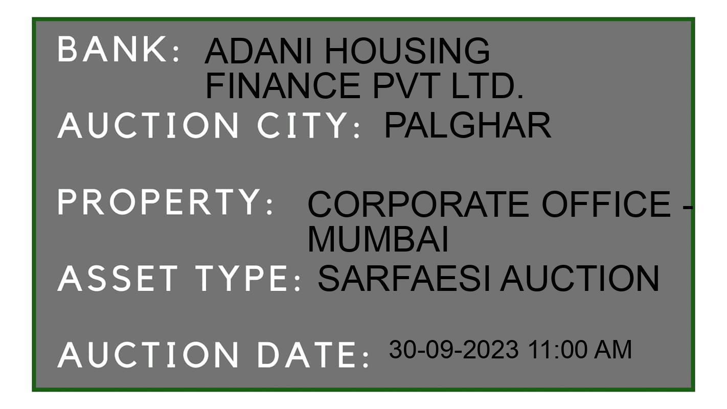 Auction Bank India - ID No: 193689 - Adani Housing Finance Pvt Ltd. Auction of Adani Housing Finance Pvt Ltd. auction for Residential Flat in Wada, Palghar