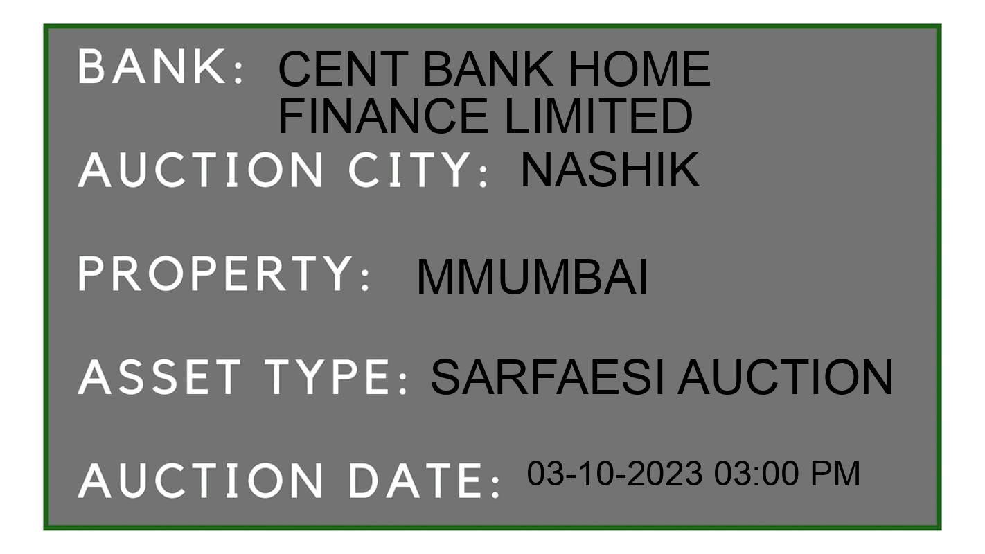 Auction Bank India - ID No: 193710 - Cent Bank Home Finance Limited Auction of Cent Bank Home Finance Limited auction for Residential Flat in Nashik, Nashik