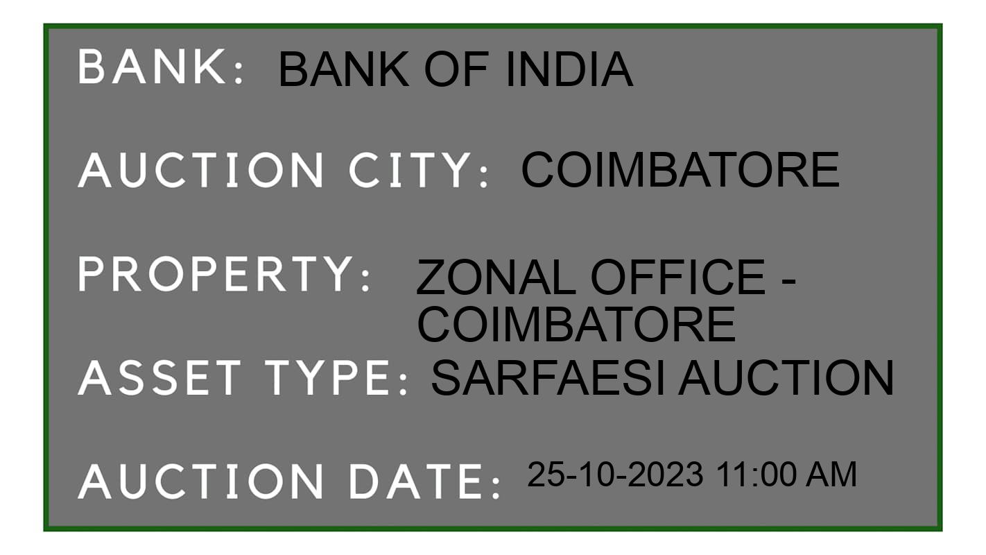 Auction Bank India - ID No: 193750 - Bank of India Auction of Bank of India auction for Land And Building in Kanjapalli, Coimbatore