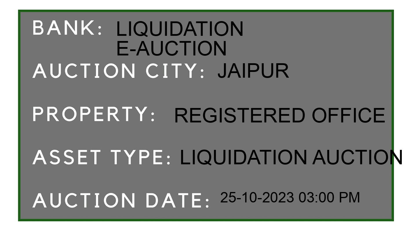 Auction Bank India - ID No: 193785 - Liquidation E-Auction Auction of Liquidation E-Auction auction for Others in Shahpura, Jaipur, Jaipur