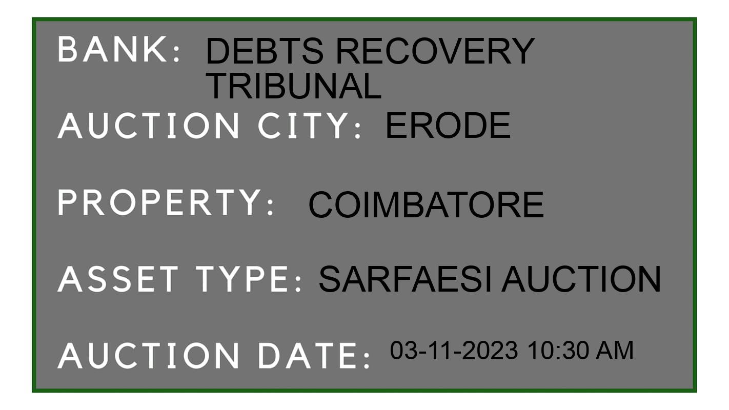 Auction Bank India - ID No: 193996 - Debts Recovery Tribunal Auction of Debts Recovery Tribunal auction for Land in Erode, Erode