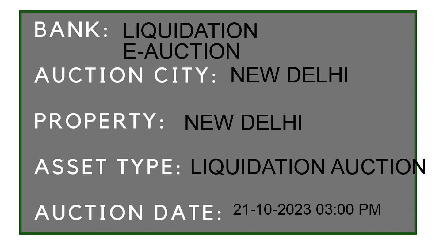 Auction Bank India - ID No: 193997 - Liquidation E-Auction Auction of Liquidation E-Auction auction for Land in Kailash Colony, New Delhi
