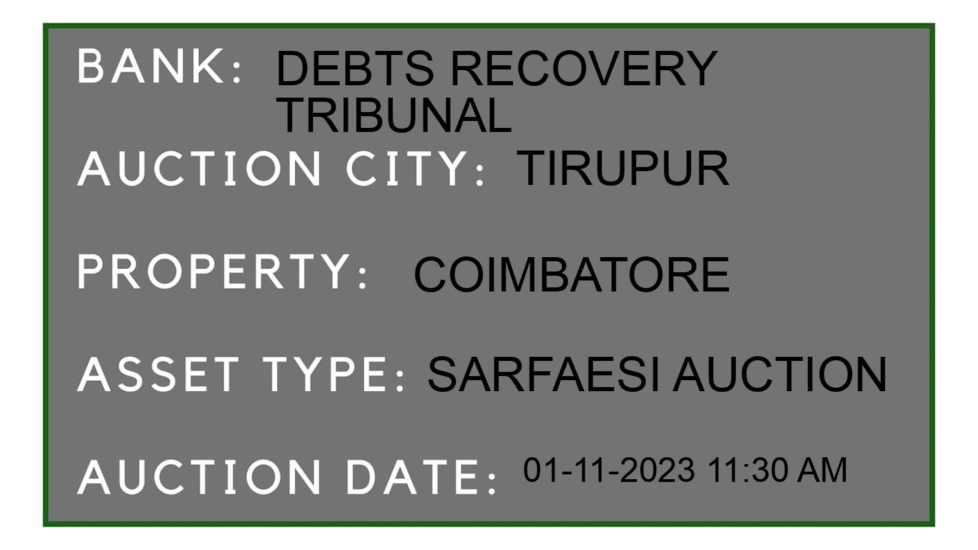 Auction Bank India - ID No: 194013 - Debts Recovery Tribunal Auction of Debts Recovery Tribunal auction for Land in Palladam, Tirupur
