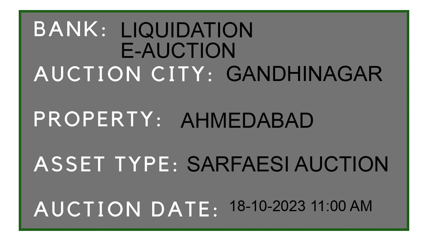 Auction Bank India - ID No: 194019 - Liquidation E-Auction Auction of Liquidation E-Auction auction for Commercial Shop in Gandhinagar, Gandhinagar