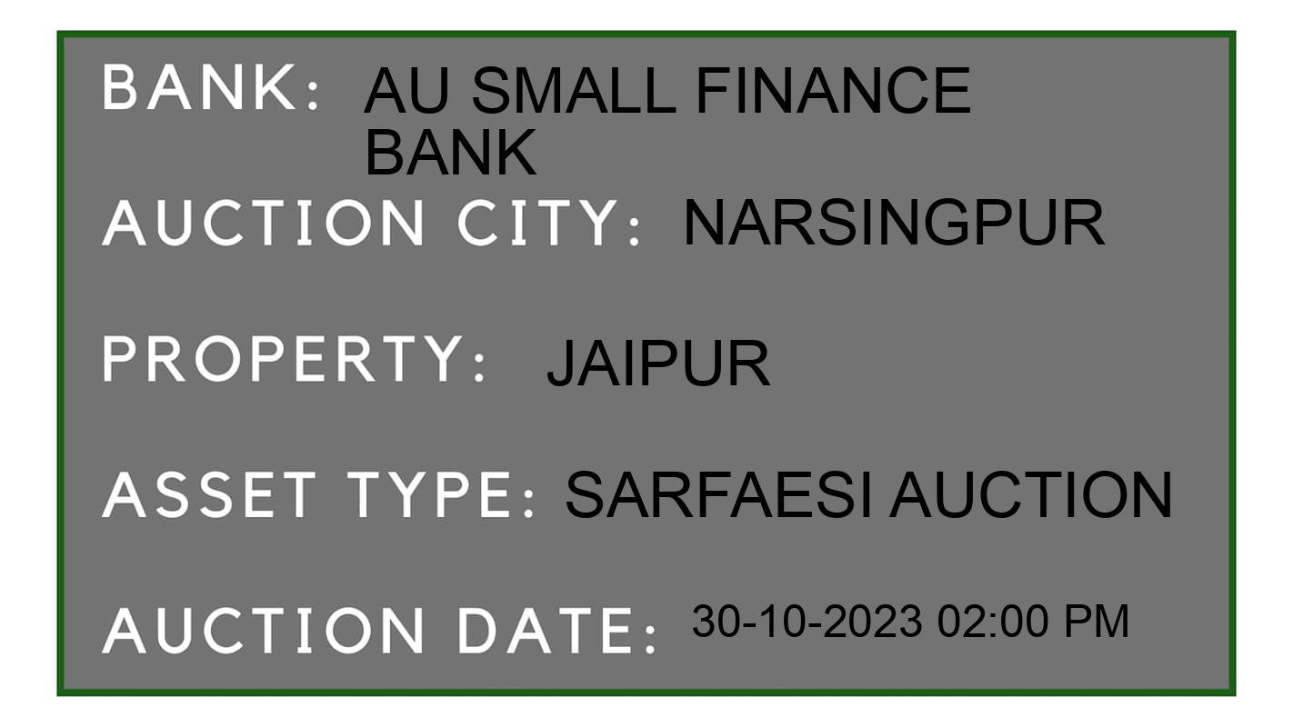 Auction Bank India - ID No: 194023 - AU Small Finance Bank Auction of AU Small Finance Bank auction for Land in Mohad Kareli, Narsingpur