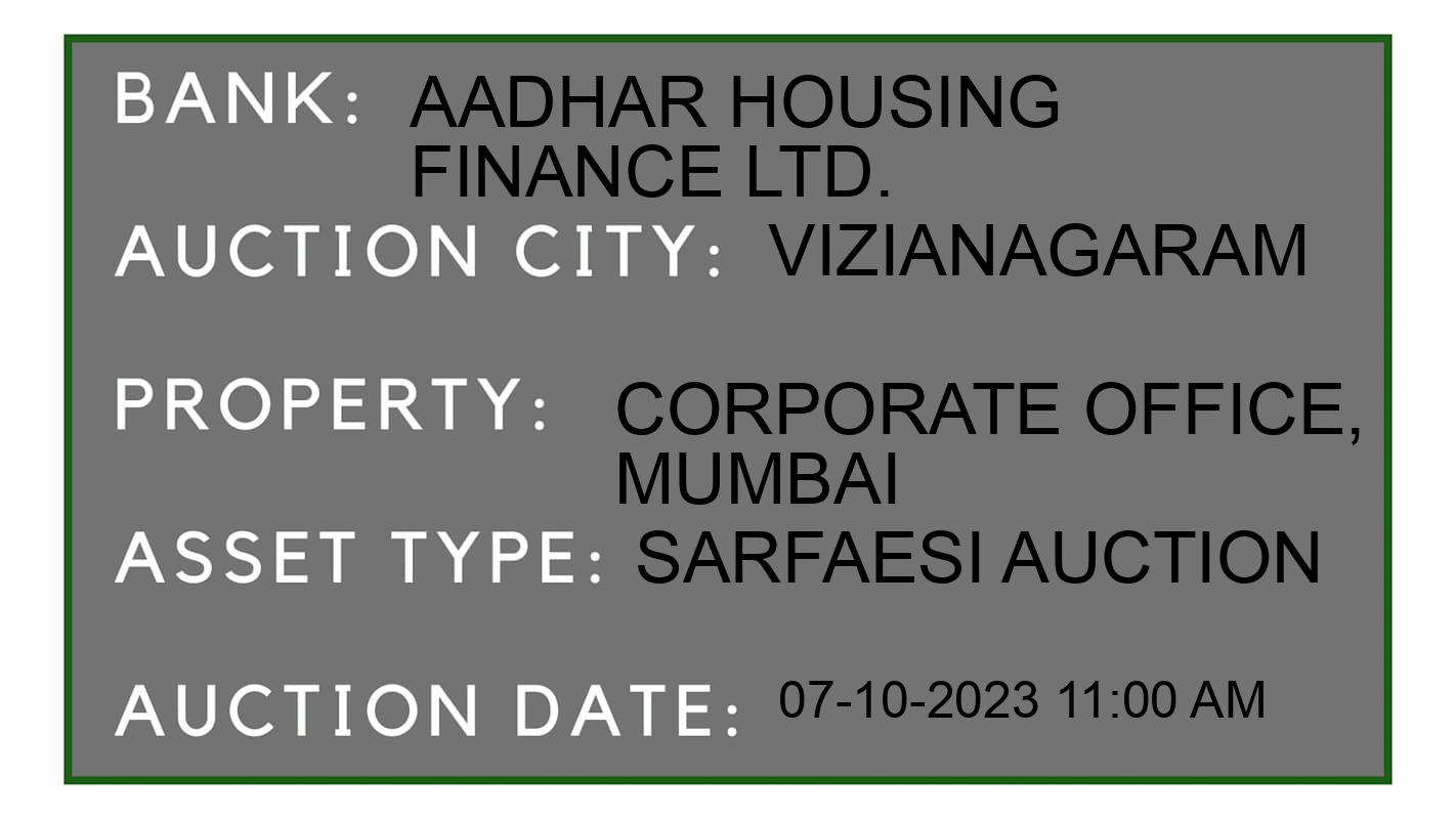 Auction Bank India - ID No: 194122 - Aadhar Housing Finance Ltd. Auction of Aadhar Housing Finance Ltd. auction for Plot in Poosapatirega, Vizianagaram
