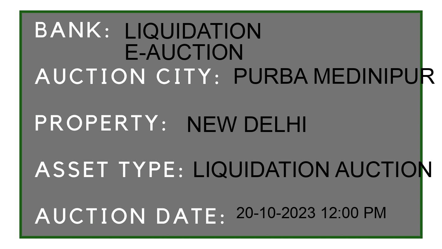 Auction Bank India - ID No: 194145 - Liquidation E-Auction Auction of Liquidation E-Auction auction for Land in Bhabanipur, Purba Medinipur