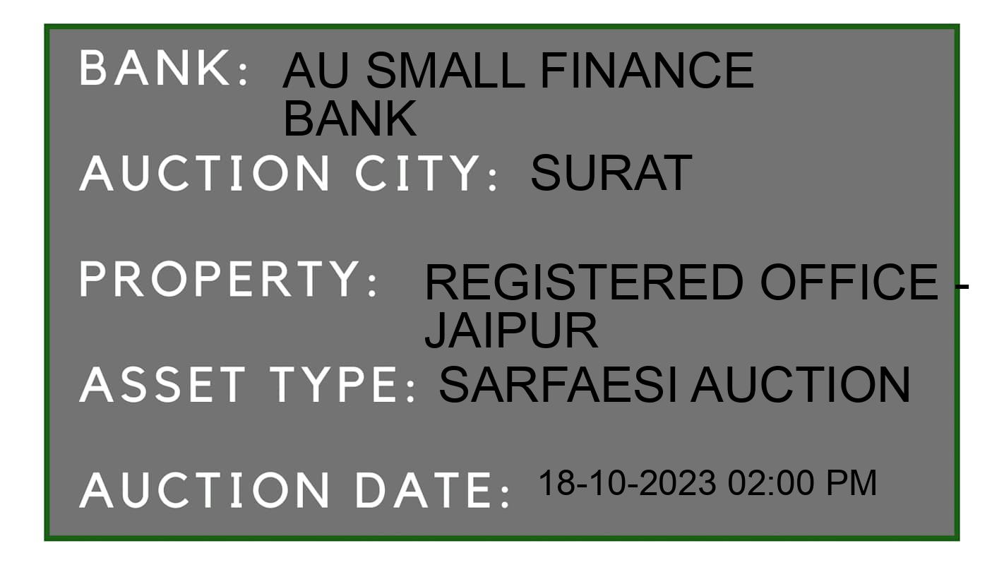 Auction Bank India - ID No: 194281 - AU Small Finance Bank Auction of AU Small Finance Bank auction for Plot in Katargam, Surat