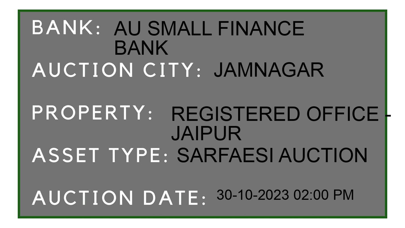 Auction Bank India - ID No: 194310 - AU Small Finance Bank Auction of AU Small Finance Bank auction for Plot in Jamjodhpur, Jamnagar