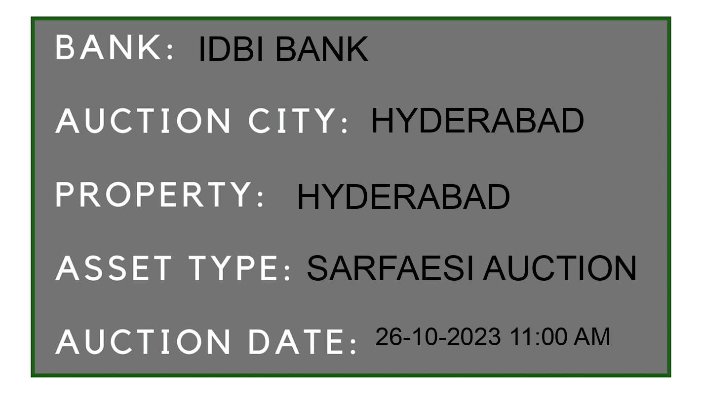 Auction Bank India - ID No: 194338 - IDBI Bank Auction of IDBI Bank auction for Residential Flat in Yellareddyguda, Hyderabad