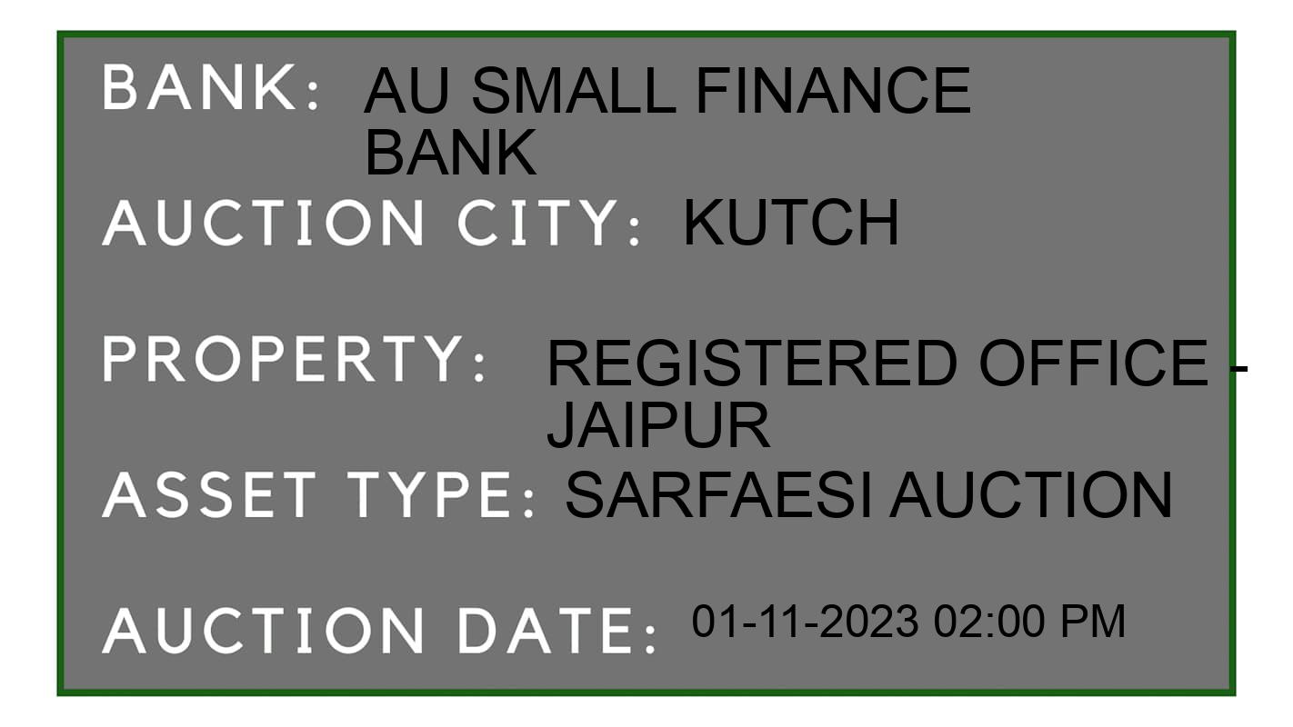 Auction Bank India - ID No: 194343 - AU Small Finance Bank Auction of AU Small Finance Bank auction for Plot in Bhachau, Kutch