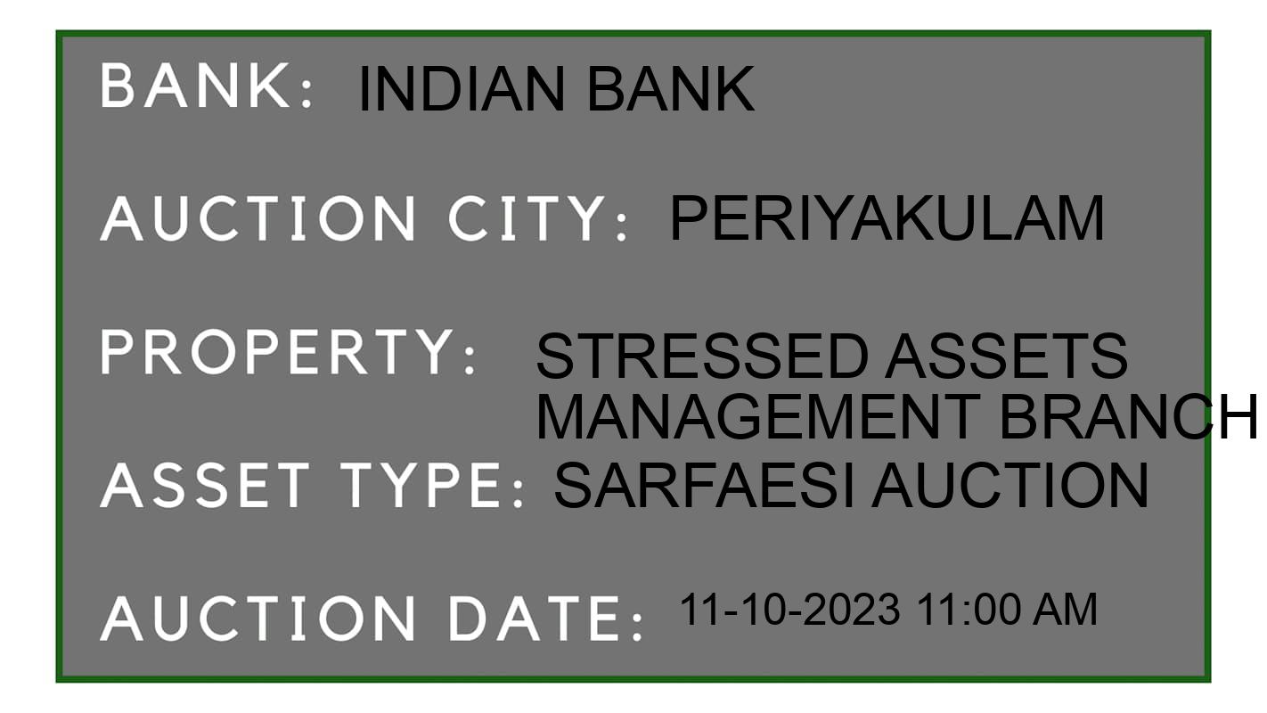Auction Bank India - ID No: 194439 - Indian Bank Auction of Indian Bank auction for Land in Seelayampatti, periyakulam