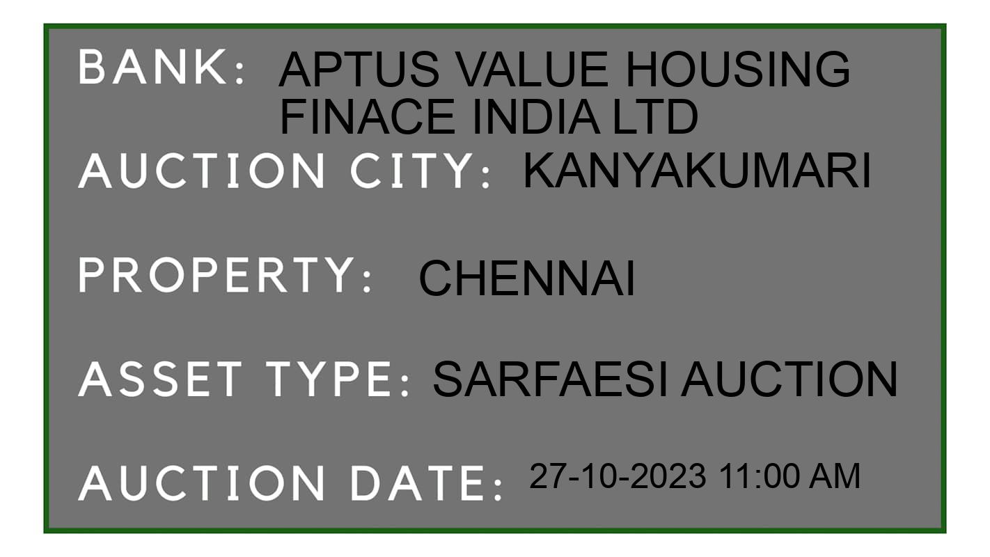Auction Bank India - ID No: 194507 - Aptus Value Housing Finace India Ltd Auction of Aptus Value Housing Finace India Ltd auction for Land And Building in Vilavancode, Kanyakumari