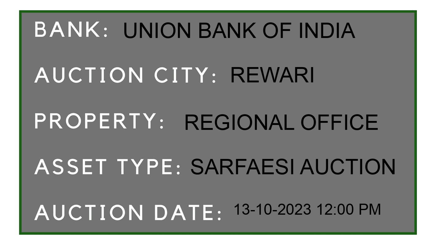 Auction Bank India - ID No: 194579 - Union Bank of India Auction of Union Bank of India auction for Commercial Property in Rewari, Rewari