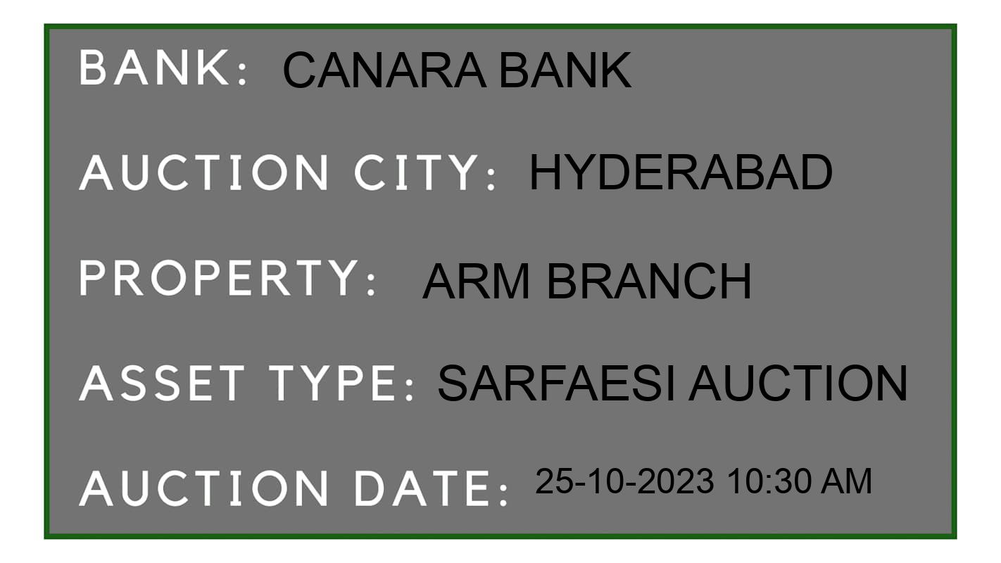 Auction Bank India - ID No: 194590 - Canara Bank Auction of Canara Bank auction for Residential Flat in Somajiguda, Hyderabad