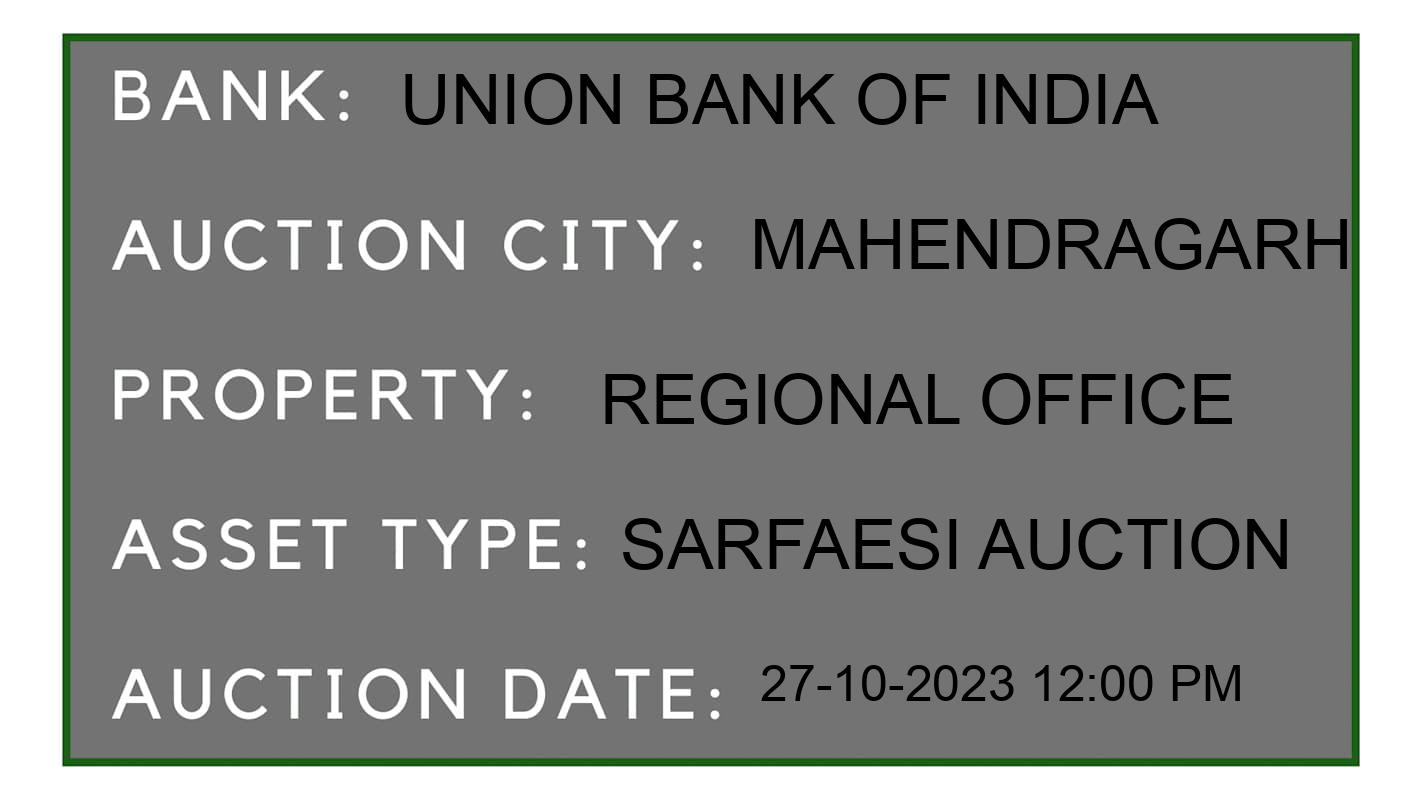 Auction Bank India - ID No: 194799 - Union Bank of India Auction of Union Bank of India auction for Commercial Building in Mahendragarh, Mahendragarh