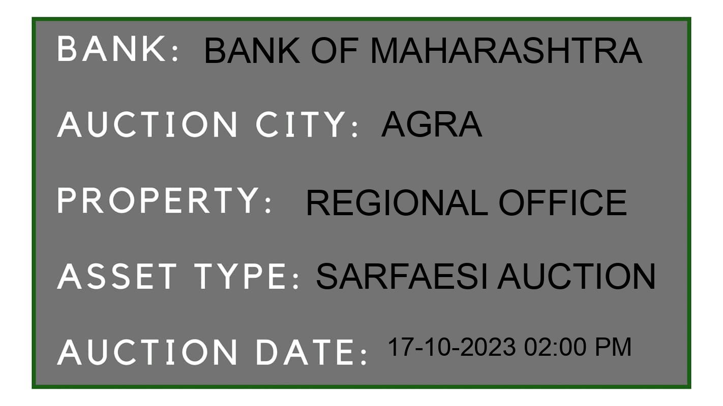 Auction Bank India - ID No: 194830 - Bank of Maharashtra Auction of Bank of Maharashtra auction for Land And Building in Lohamandi, Agra