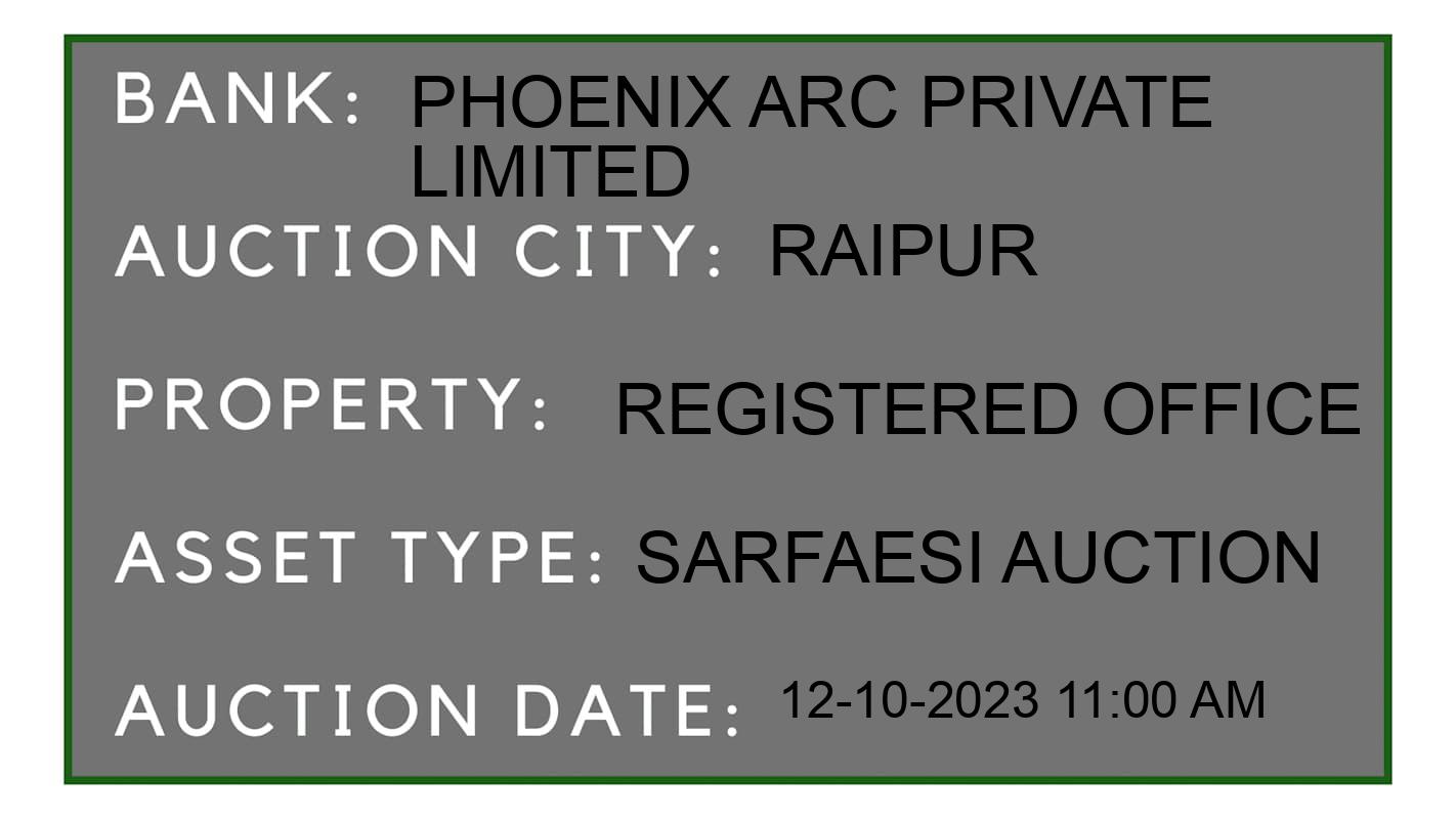 Auction Bank India - ID No: 195082 - Phoenix ARC Private Limited Auction of Phoenix ARC Private Limited auction for Residential Flat in Raipur, Raipur