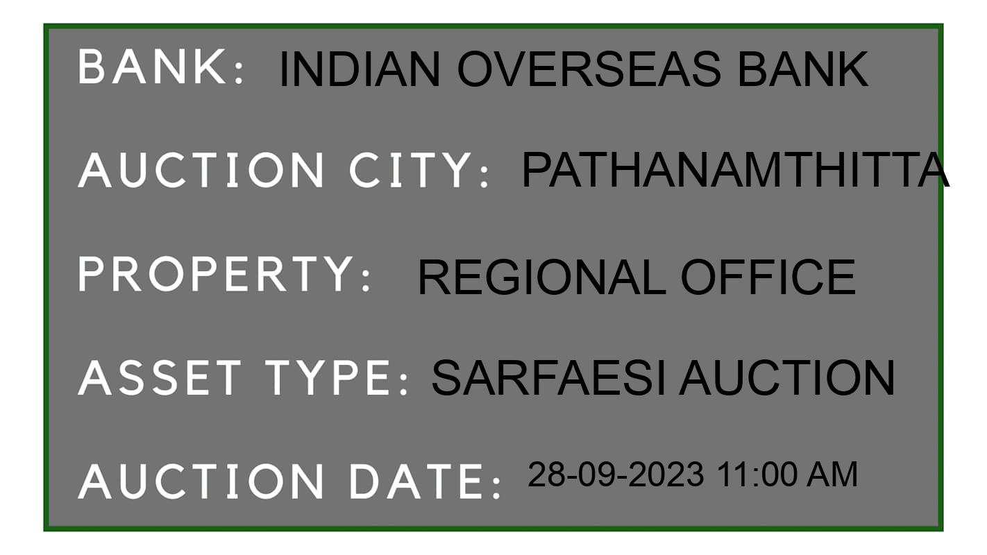 Auction Bank India - ID No: 195248 - Indian Overseas Bank Auction of Indian Overseas Bank auction for Land And Building in kozhencherry, Pathanamthitta