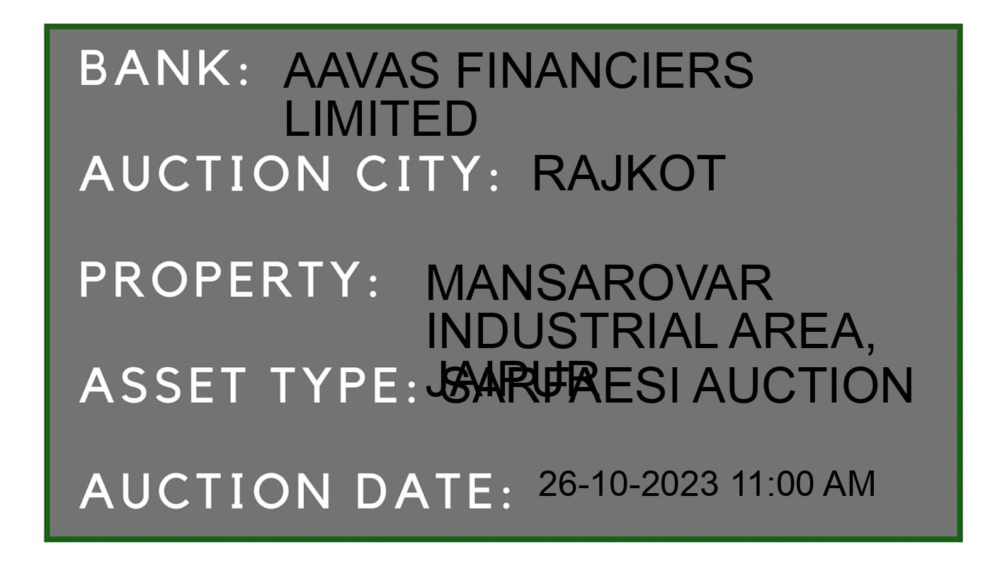 Auction Bank India - ID No: 195303 - Aavas Financiers Limited Auction of Aavas Financiers Limited auction for Plot in Gondal, Rajkot
