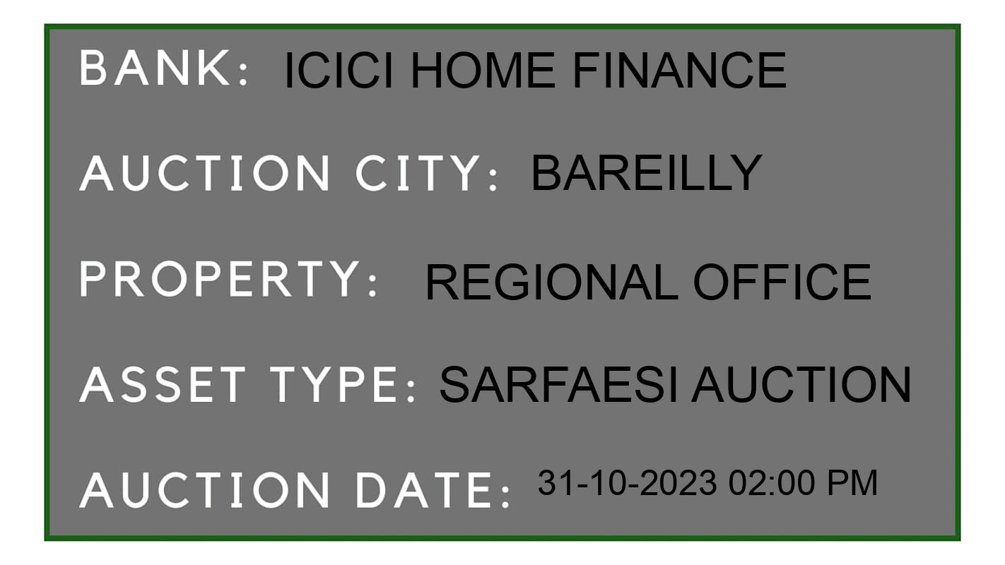Auction Bank India - ID No: 195340 - ICICI Home Finance Auction of ICICI Home Finance auction for Others in Bareilly, Bareilly