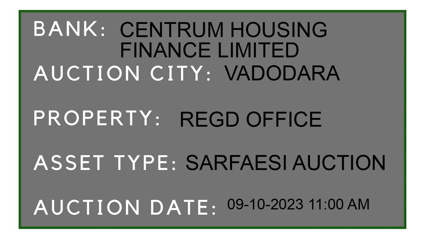 Auction Bank India - ID No: 195345 - Centrum Housing Finance Limited Auction of Centrum Housing Finance Limited auction for Plot in Moje, Vadodara