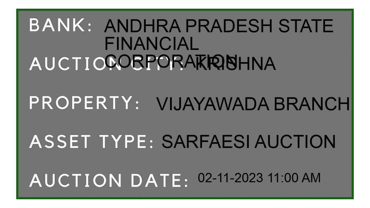 Auction Bank India - ID No: 195349 - Andhra Pradesh State Financial Corporation Auction of Andhra Pradesh State Financial Corporation auction for Plot in Vuyyuru, Krishna