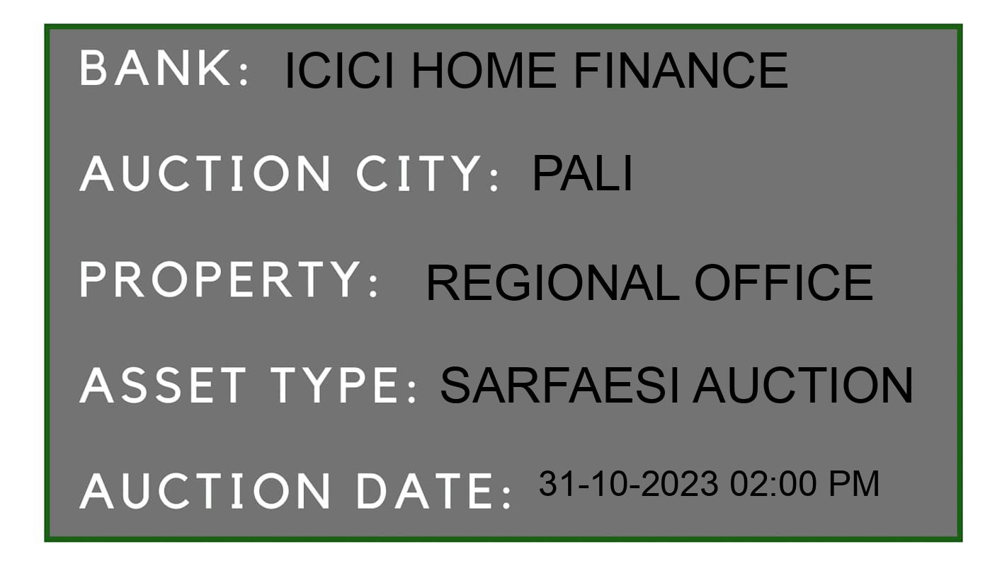 Auction Bank India - ID No: 195366 - ICICI Home Finance Auction of ICICI Home Finance auction for Others in Pali, Pali