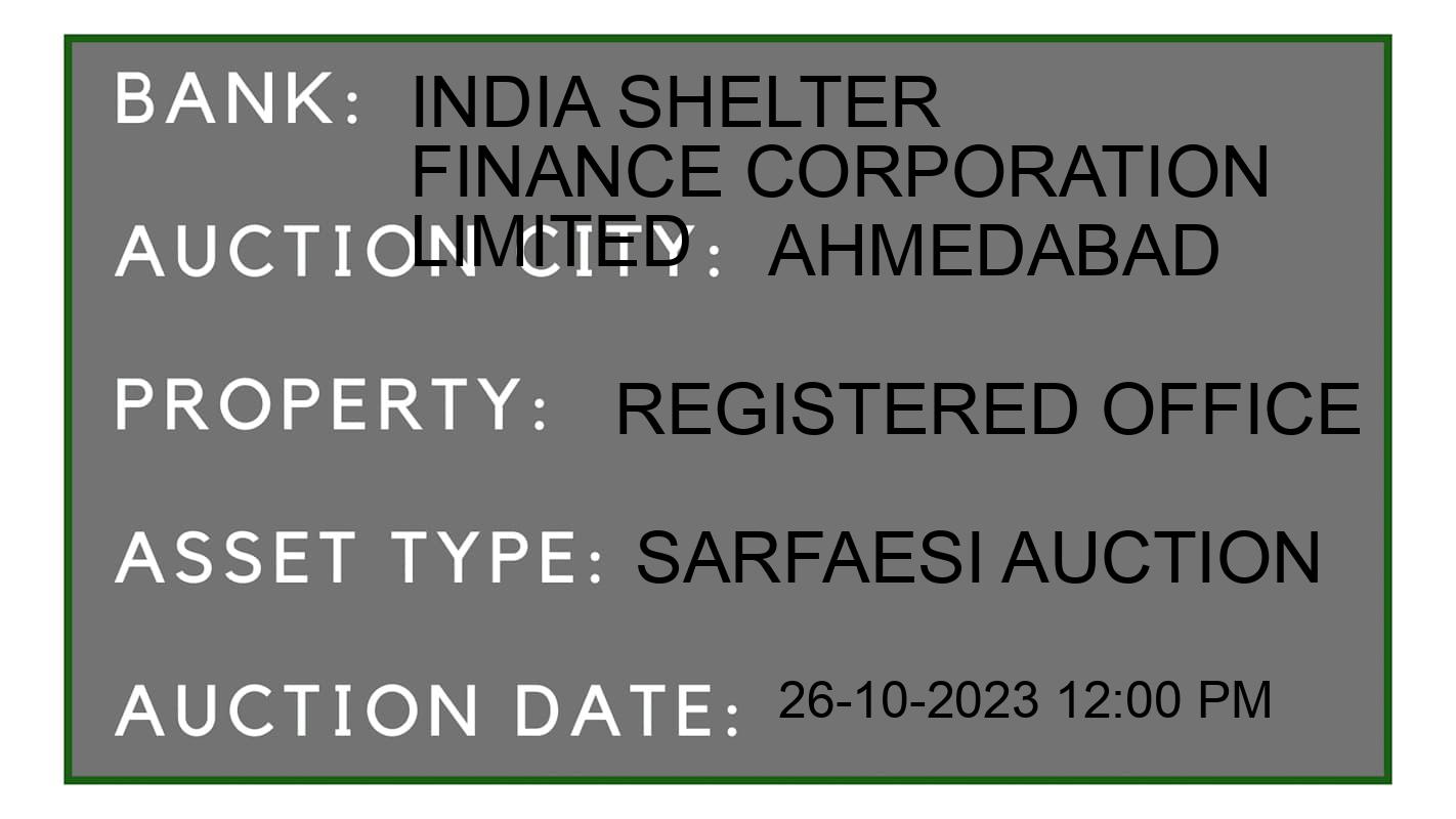 Auction Bank India - ID No: 195373 - India Shelter Finance Corporation Limited Auction of India Shelter Finance Corporation Limited auction for Land in Nagardavalathingart, Ahmedabad