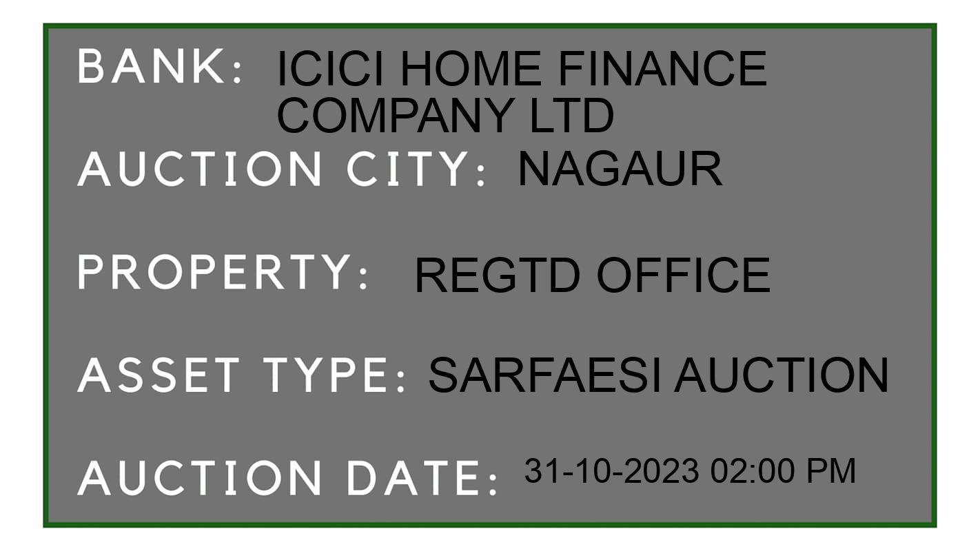 Auction Bank India - ID No: 195384 - ICICI Home Finance Company Ltd Auction of ICICI Home Finance Company Ltd auction for Plot in nagaur, Nagaur
