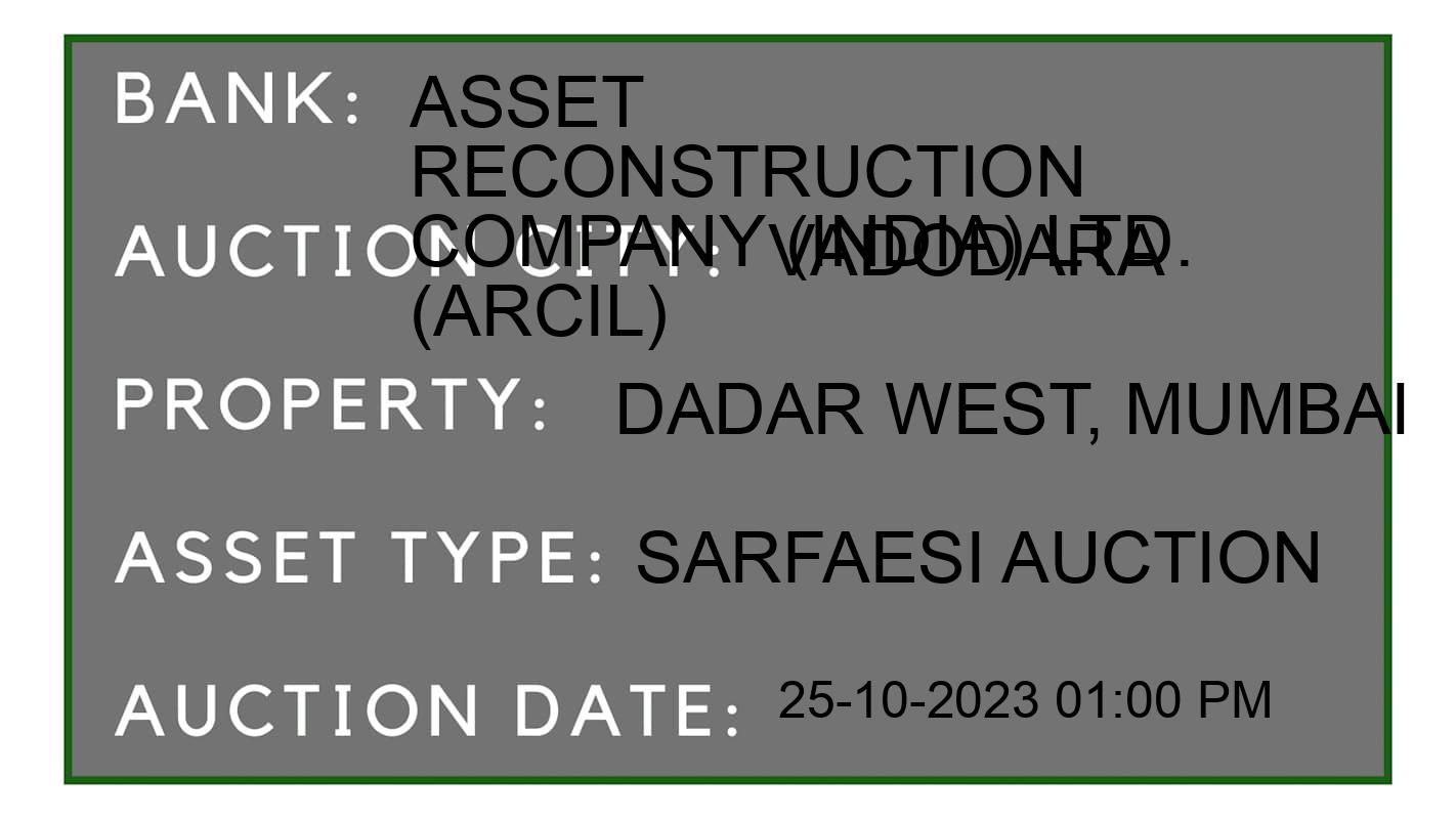 Auction Bank India - ID No: 195402 - Asset  Reconstruction Company (India) Ltd. (Arcil) Auction of Asset  Reconstruction Company (India) Ltd. (Arcil) auction for Residential Flat in Vadodara, Vadodara