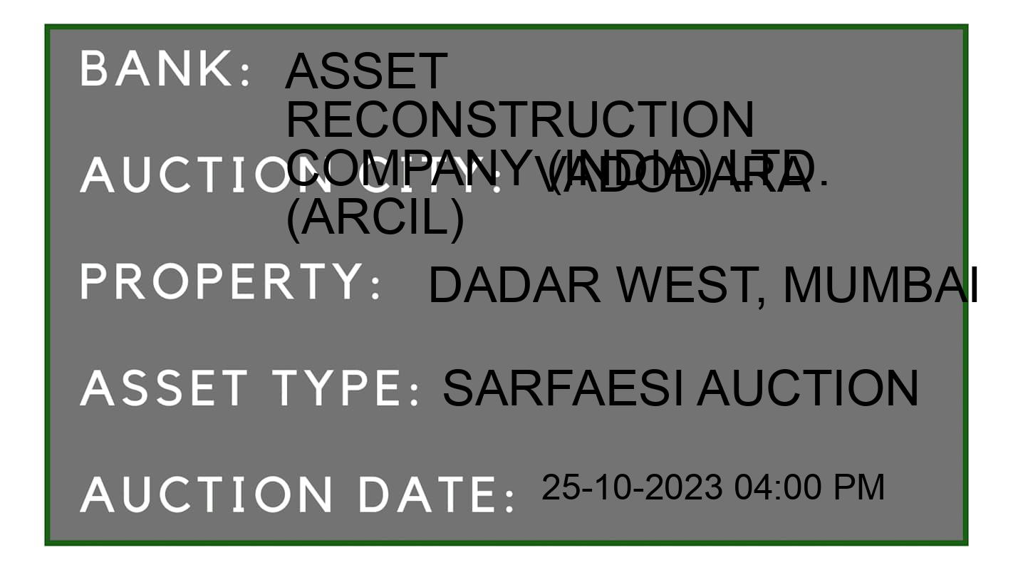 Auction Bank India - ID No: 195430 - Asset  Reconstruction Company (India) Ltd. (Arcil) Auction of Asset  Reconstruction Company (India) Ltd. (Arcil) auction for Residential Flat in Vadodara, Vadodara