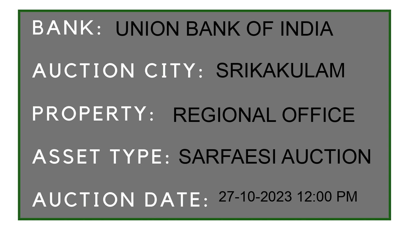 Auction Bank India - ID No: 195533 - Union Bank of India Auction of Union Bank of India auction for Land in Kakarapalli, Srikakulam