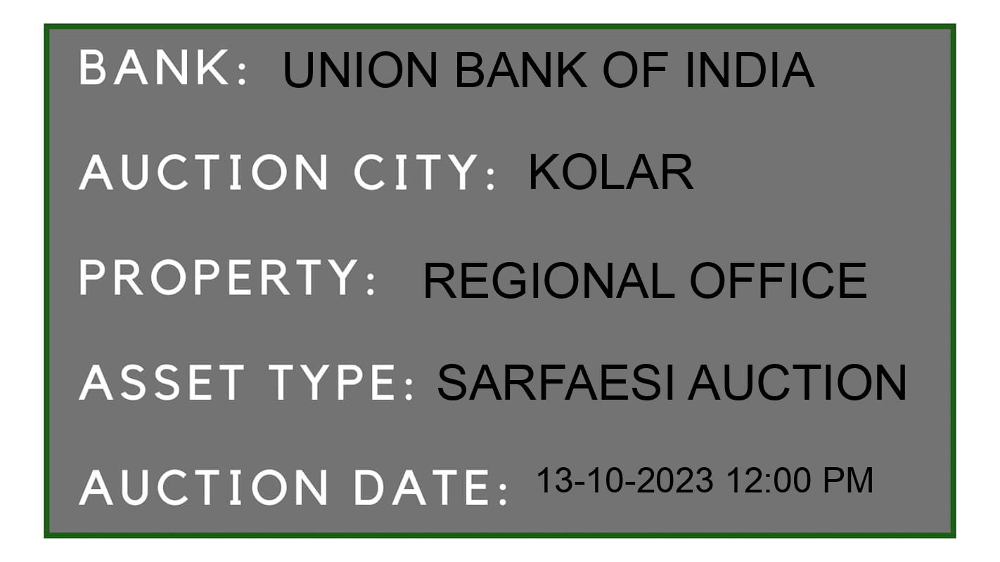 Auction Bank India - ID No: 195624 - Union Bank of India Auction of Union Bank of India auction for Plot in Lakku Hobli, Kolar