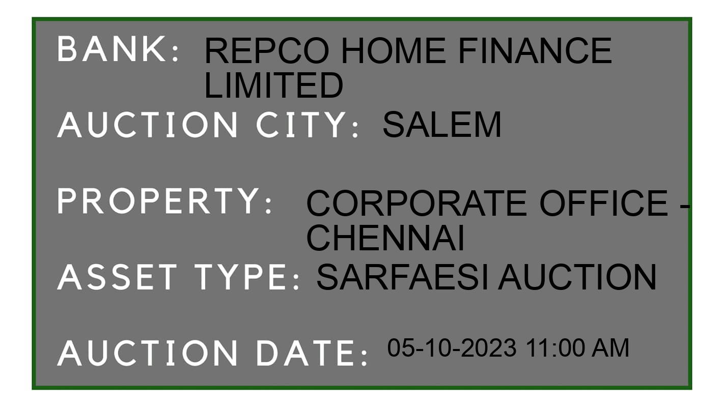 Auction Bank India - ID No: 195777 - Repco Home Finance Limited Auction of Repco Home Finance Limited auction for Land And Building in Salem, Salem